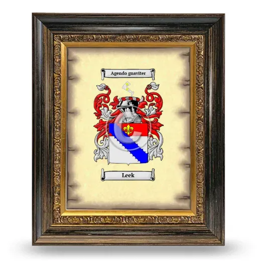 Leek Coat of Arms Framed - Heirloom