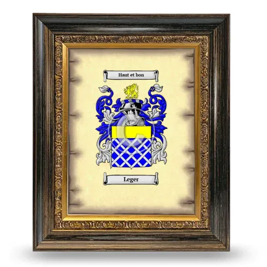 Leger Coat of Arms Framed - Heirloom