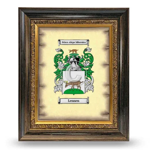 Lennen Coat of Arms Framed - Heirloom