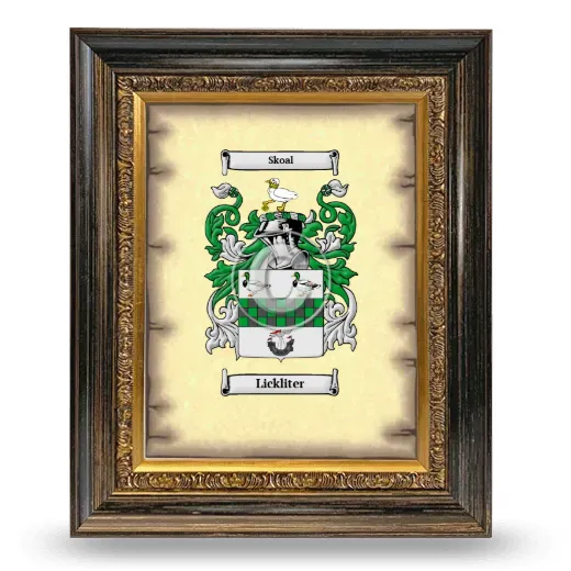 Lickliter Coat of Arms Framed - Heirloom