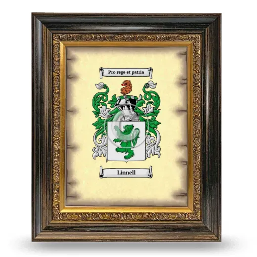Linnell Coat of Arms Framed - Heirloom