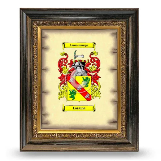 Loraine Coat of Arms Framed - Heirloom