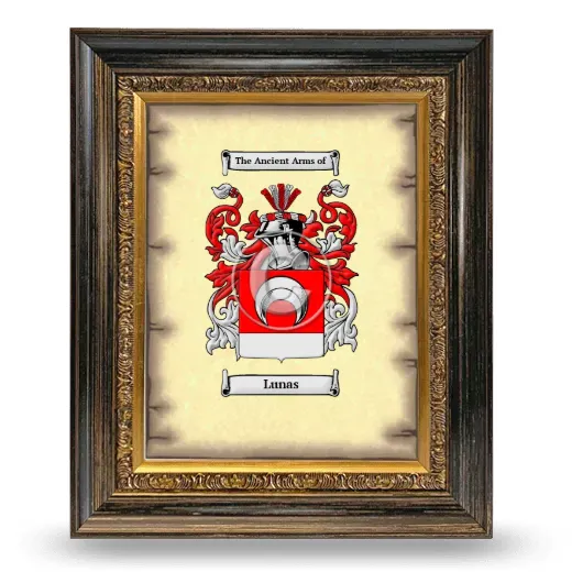 Lunas Coat of Arms Framed - Heirloom