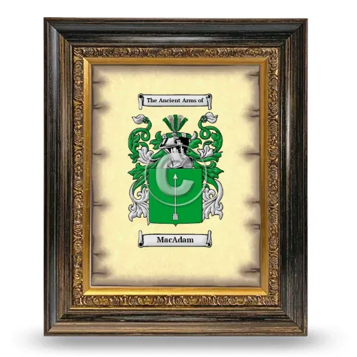 Macadam Coat of Arms Framed - Heirloom