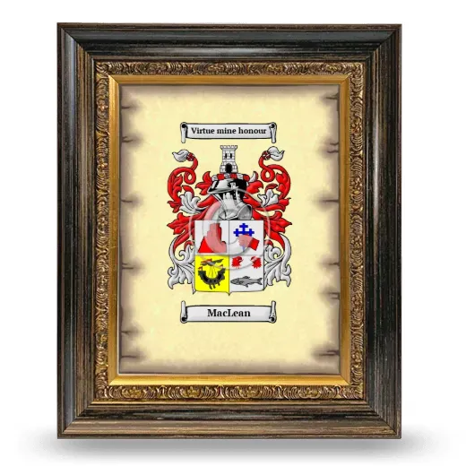 MacLean Coat of Arms Framed - Heirloom