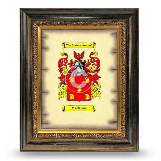 Madeiros Coat of Arms Framed - Heirloom