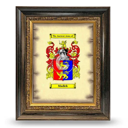 Madick Coat of Arms Framed - Heirloom