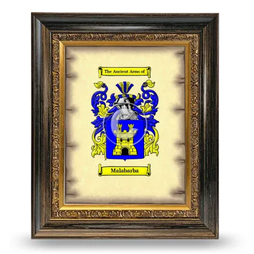 Malabarba Coat of Arms Framed - Heirloom