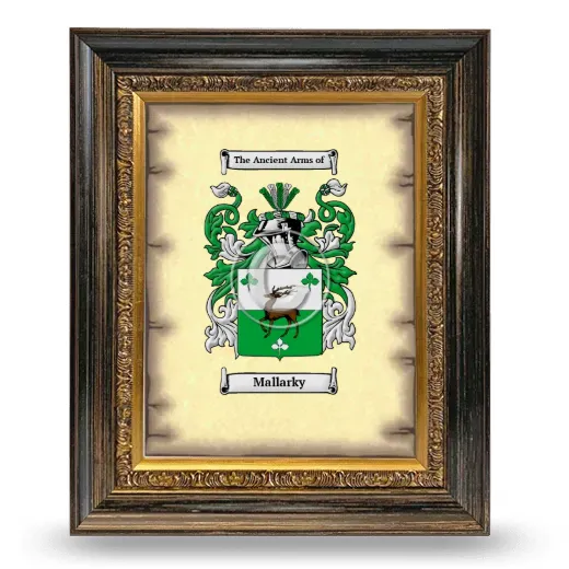 Mallarky Coat of Arms Framed - Heirloom