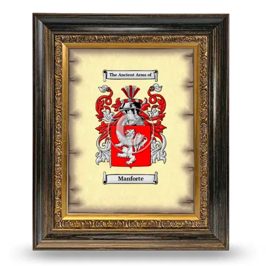 Manforte Coat of Arms Framed - Heirloom
