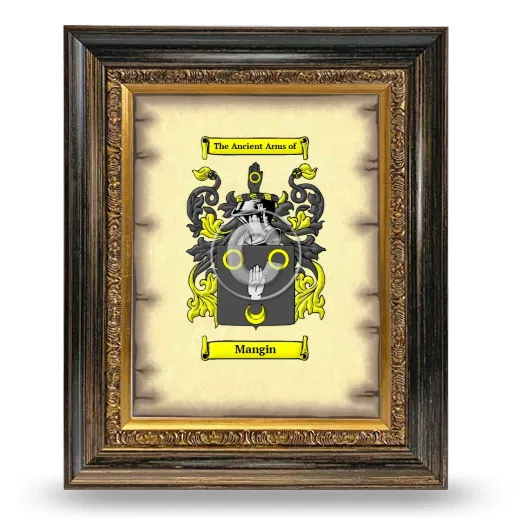 Mangin Coat of Arms Framed - Heirloom