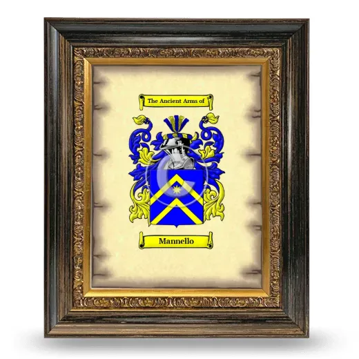 Mannello Coat of Arms Framed - Heirloom