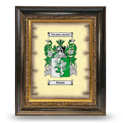 Mariot Coat of Arms Framed - Heirloom