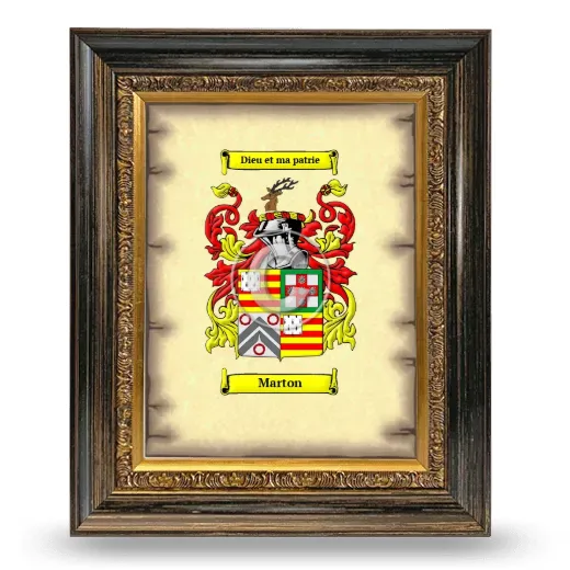 Marton Coat of Arms Framed - Heirloom