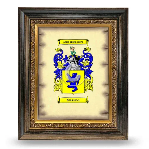 Massion Coat of Arms Framed - Heirloom