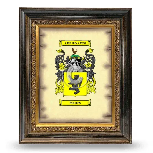 Mattes Coat of Arms Framed - Heirloom