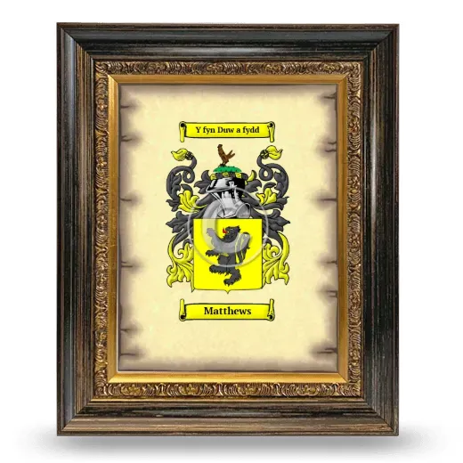 Matthews Coat of Arms Framed - Heirloom