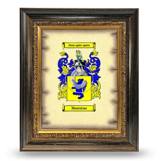 Mawston Coat of Arms Framed - Heirloom