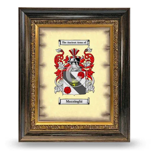Mazzinghi Coat of Arms Framed - Heirloom