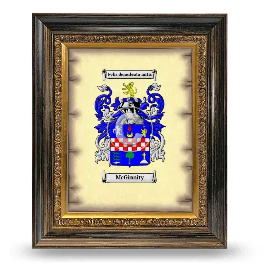 McGinnity Coat of Arms Framed - Heirloom