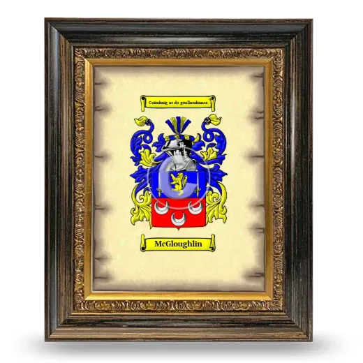 McGloughlin Coat of Arms Framed - Heirloom