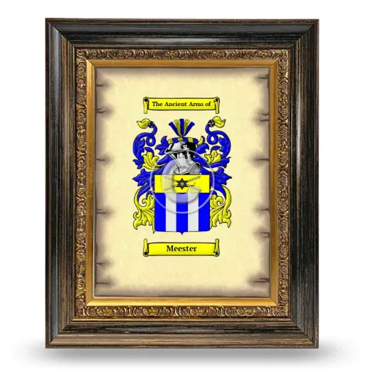 Meester Coat of Arms Framed - Heirloom