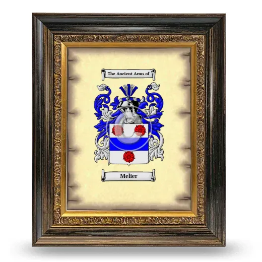 Melier Coat of Arms Framed - Heirloom