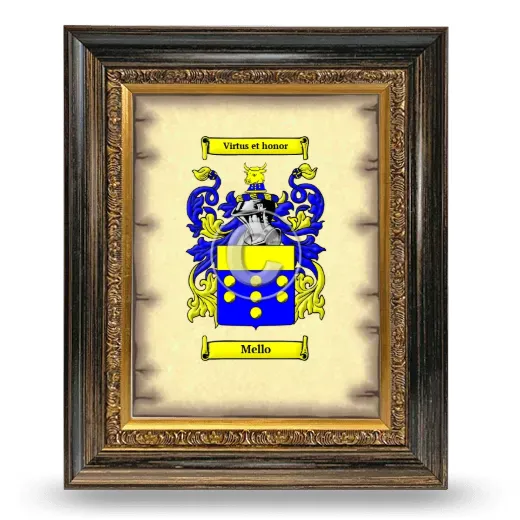 Mello Coat of Arms Framed - Heirloom