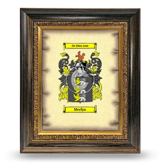 Merfyn Coat of Arms Framed - Heirloom