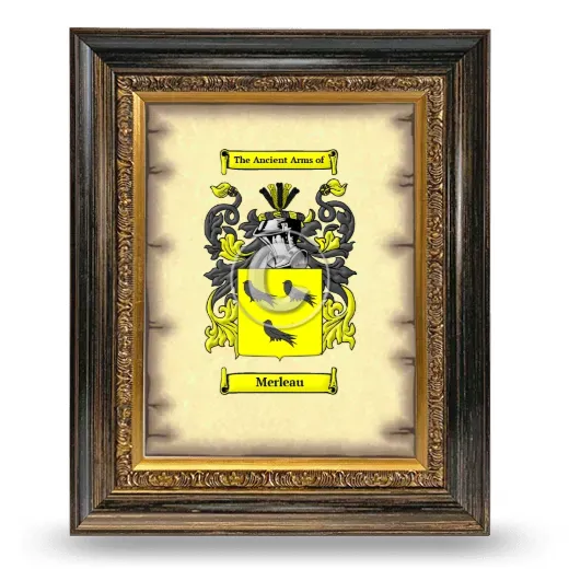 Merleau Coat of Arms Framed - Heirloom