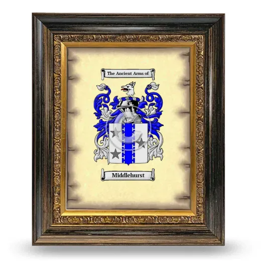 Middlehurst Coat of Arms Framed - Heirloom