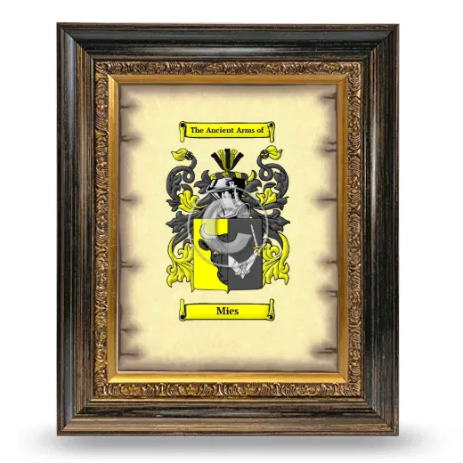 Mies Coat of Arms Framed - Heirloom