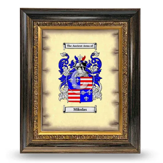Mikulas Coat of Arms Framed - Heirloom