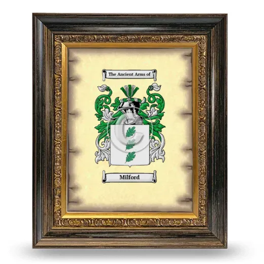 Milford Coat of Arms Framed - Heirloom