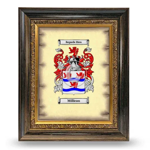 Millican Coat of Arms Framed - Heirloom
