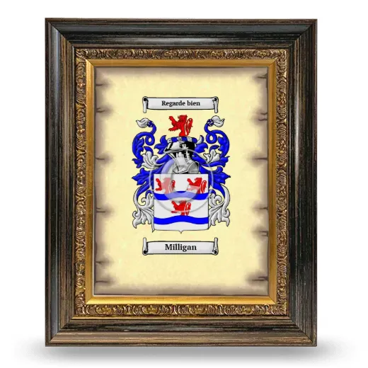 Milligan Coat of Arms Framed - Heirloom