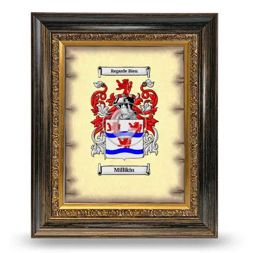 Millikin Coat of Arms Framed - Heirloom