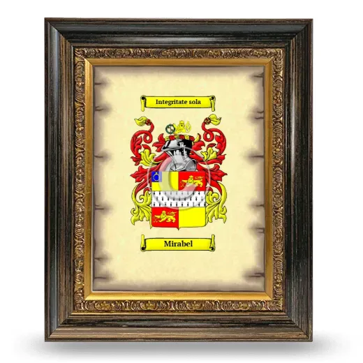 Mirabel Coat of Arms Framed - Heirloom