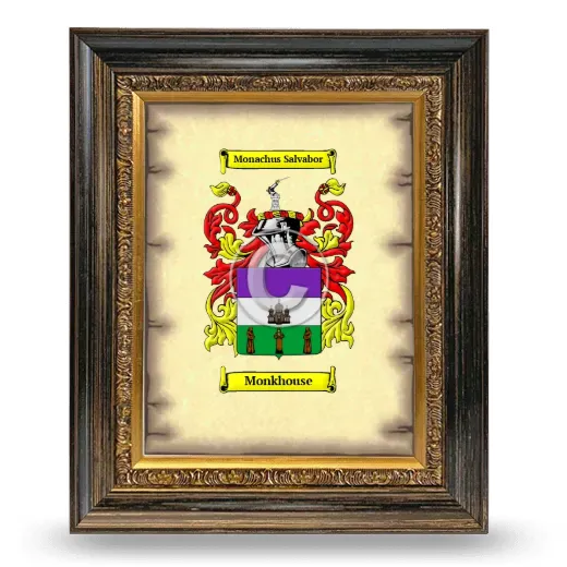 Monkhouse Coat of Arms Framed - Heirloom