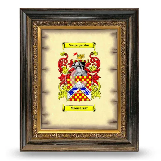 Monserrat Coat of Arms Framed - Heirloom
