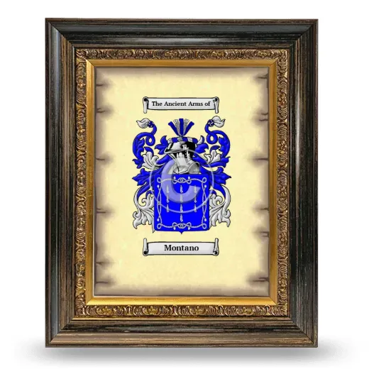 Montano Coat of Arms Framed - Heirloom
