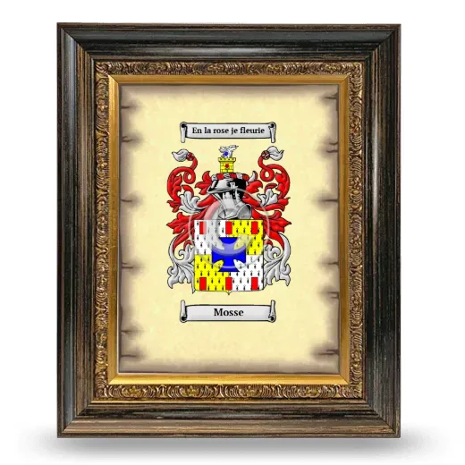 Mosse Coat of Arms Framed - Heirloom