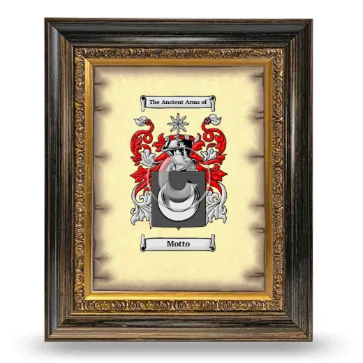 Motto Coat of Arms Framed - Heirloom