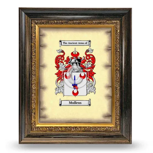 Mullens Coat of Arms Framed - Heirloom