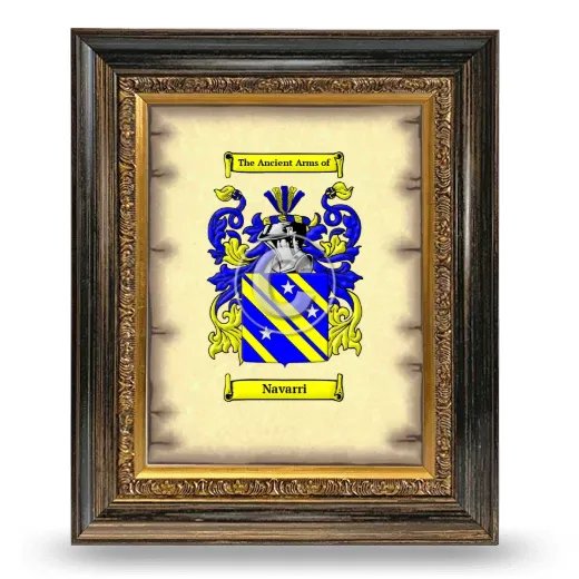 Navarri Coat of Arms Framed - Heirloom