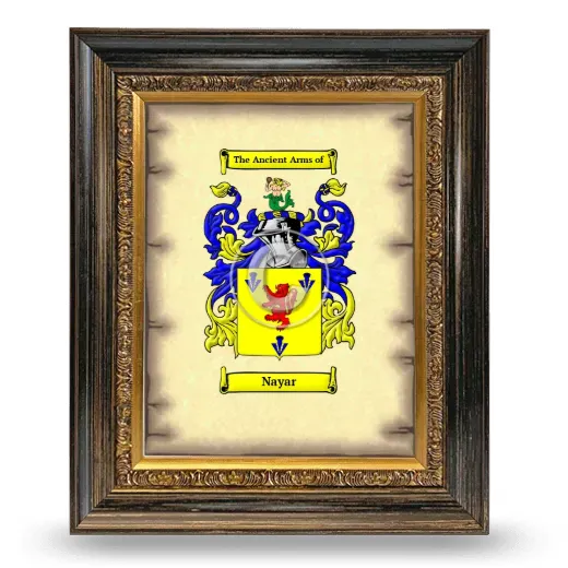 Nayar Coat of Arms Framed - Heirloom