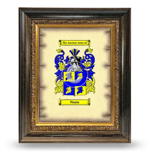 Naym Coat of Arms Framed - Heirloom