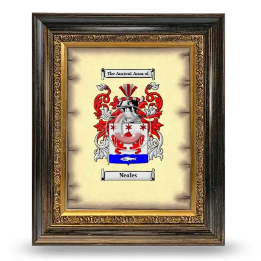 Neales Coat of Arms Framed - Heirloom