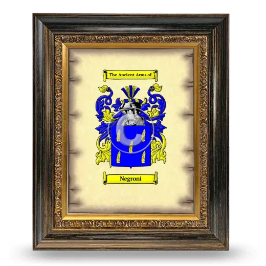 Negroni Coat of Arms Framed - Heirloom