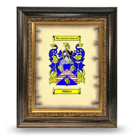 Niblett Coat of Arms Framed - Heirloom